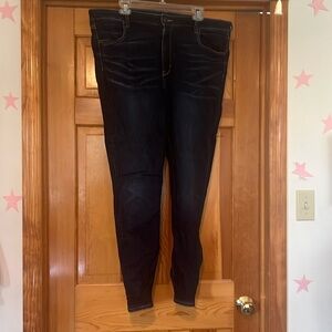 American Eagle Super Stretch, high rise jeggings, 20 regular, dark blue wash